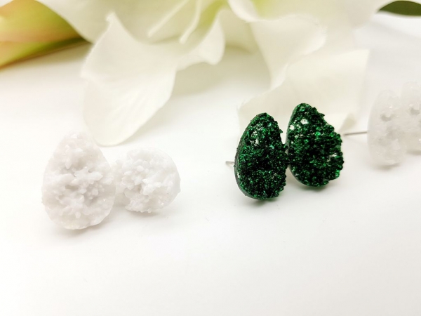 Krater Tropfen Ohrstecker